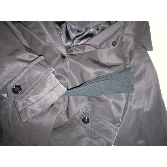 New NWT Nine West Black Womens Small Jacket Knit Cuffs Removable Hood S Buttons - Picture 5 of 12